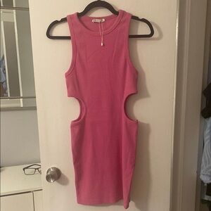 ZARA Pink Sleeveless Cut-Out Dress